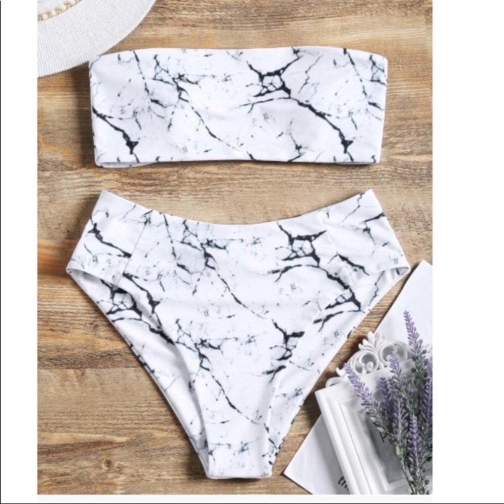 Zaful Marble Highwasted Bikini